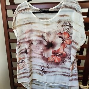 Flower printed translucent cover top